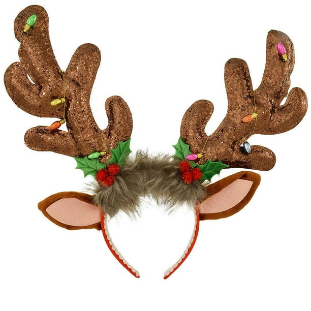 Christmas Headband Reindeer Antlers Boppers Xmas Fancy Dress Costume Party